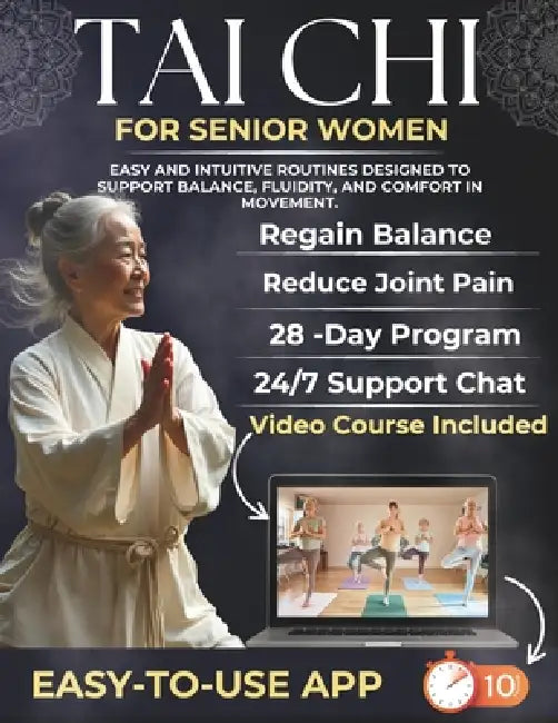 Tai CHI for Senior Women: The complete guide designed to help senior women enhance stability, comfort, and overall well-being with gentle video lesson by Arthur Kwan