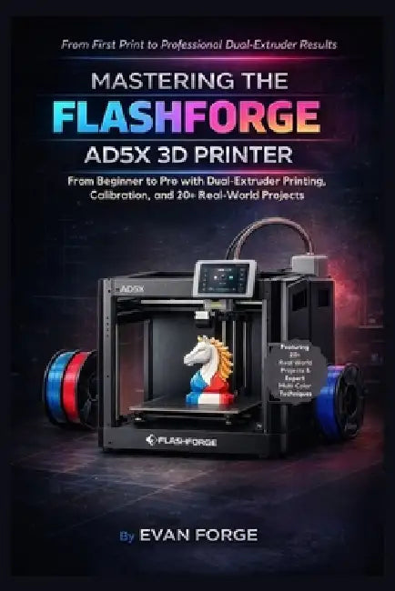 Mastering the Flashforge AD5X 3D Printer: From Beginner to Pro with Dual-Extruder Printing, Calibration, and 20+ Real-World Projects by Evan Forge
