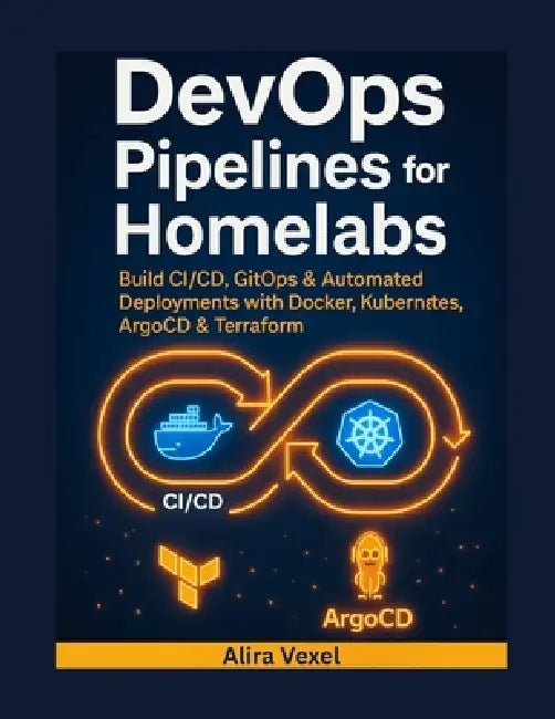 DevOps Pipelines for Homelabs: Build CI/CD, GitOps & Automated Deployments with Docker, Kubernetes, ArgoCD & Terraform by Alira Vexel