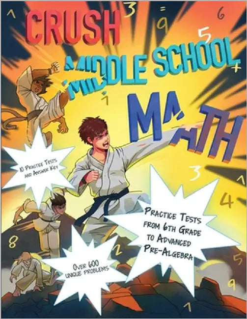 CRUSH Middle School Math: Practice Tests from 6th Grade to Advanced Pre-Algebra by Math LLC, Optimal