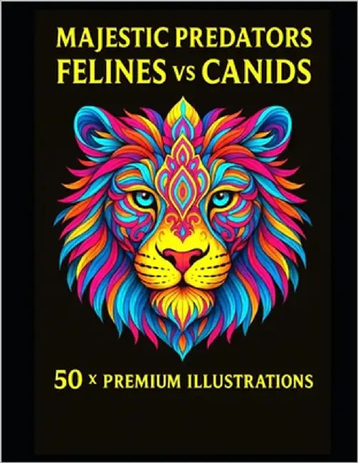 Majestic Predators - Felines vs Canids: 50 x Premium Animal Mandala Illustrations Lions, Wolves, Tigers, Foxes, Bears and more Perfect to Frame Your A by Eng, Julia