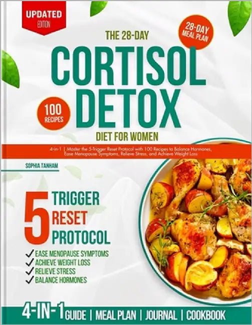 The 28-Day Cortisol Detox Diet for Women: 4-in-1 Master the 5-Trigger Reset Protocol with 100 Recipes to Balance Hormones, Ease Menopause, Relieve Str by Tanham, Sophia