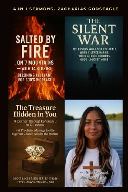 4 in 1 Sermons by Zacharias Godseagle with Audio links: Salted by Fire on 7 Mountains with 14 Stories- Becoming Relevant for God's Increase; The Treas by Zacharias Godseagle, Ambassador Monday O. Ogbe, Comfort Ladi Ogbe