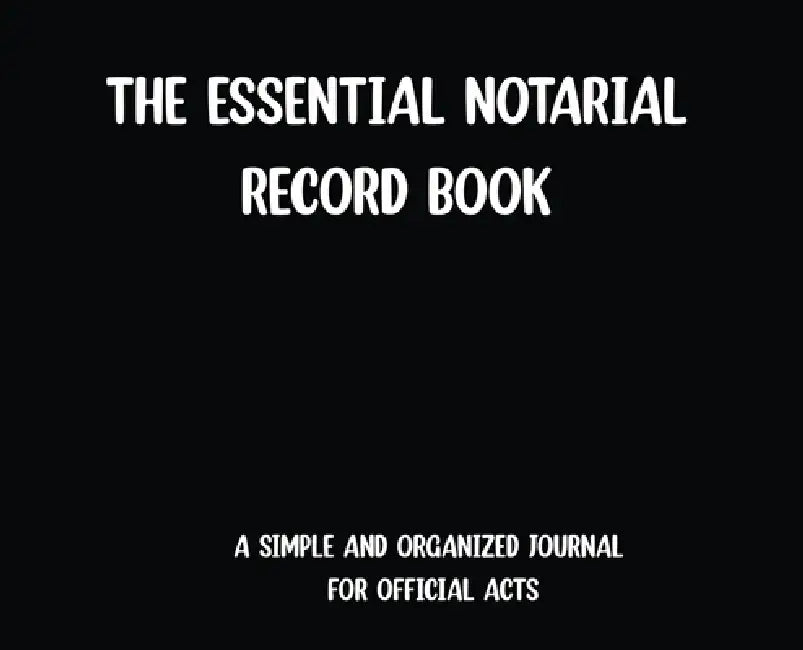 The Essential Notarial Record Book-Black by Rsn