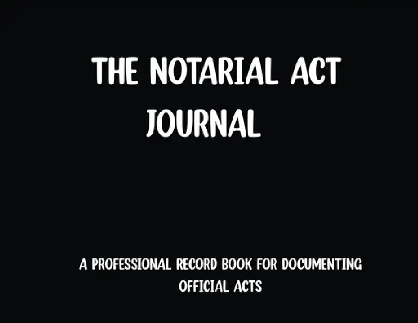 The Notarial Act Journal- Black by Rsn