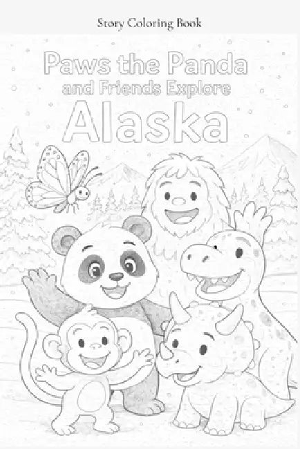 Paws the Panda and Friends Explore Alaska Story Coloring Book by Caleanna Reeve, Samanthya Schwager
