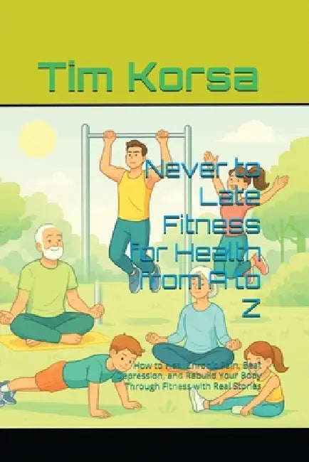 Never to Late Fitness for Health from A to Z: How to Heal Chronic Pain, Beat Depression, and Rebuild Your Body Through Fitness with Real Stories by Tim Korsa