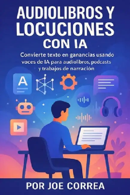Audiolibros y Locuciones con IA: Convierte texto en ganancias usando voces de IA para audiolibros, podcasts y trabajos de narración by Joe Correa