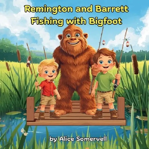 Remington and Barrett Fishing with Bigfoot by Alice Somervell