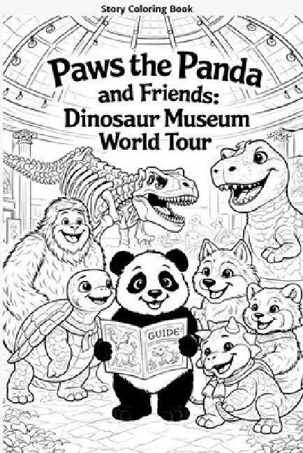 Paws the Panda and Friends Dinosaur Museum World Tour Coloring Book by Caleanna Reeve, Samanthya Schwager