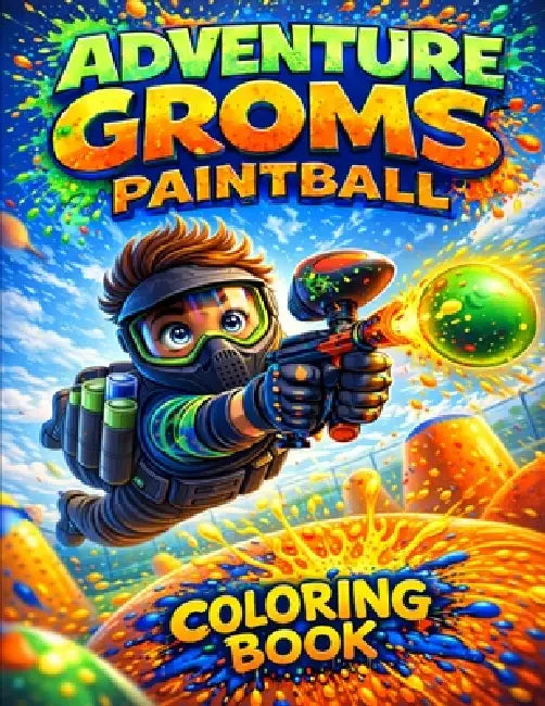 Adventure Groms: Paintball Coloring Book for Kids & Teens Action Sports Fun, Bold Easy Designs, Creative Screen-Free Activity for Boys & Girls by Adventure Groms