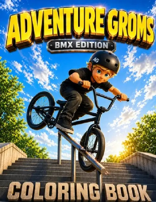 Adventure Groms: Bold, Easy-to-Color Pages for All Skill Levels Featuring BMX Street, Dirt Jumps, Racing, Grinds, and Freestyle Tricks for Kids and Al by Adventure Groms