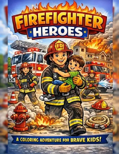 FireFighter Heroes, A Coloring Adventure for Brave Kids! by Mark A. Buckley