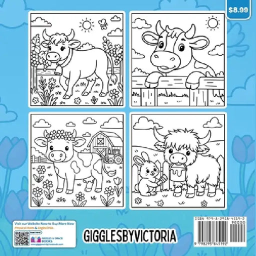 Moo Time Bold and Easy Coloring Book by Giggles &. Grace Books