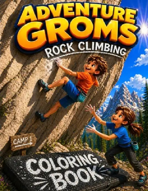 Adventure Groms Rock Climbing Coloring Book: Bouldering, Sport Climbing, and Indoor Gym Scenes from Joshua Tree, Yosemite, Bishop, Tramway and More fo by Adventure Groms