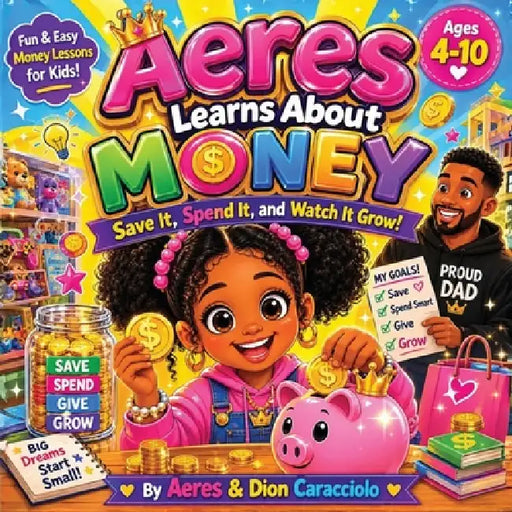 Aeres learns about money: Save it, Spend it and watch it grow by Aeres Sofia Caracciolo, Dion Darren Caracciolo, Jaiden Xavier Caracciolo