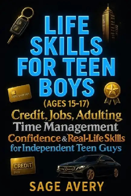 Life Skills for Teen Boys (Ages 15-17): Credit, Jobs, Adulting, Time Management, Confidence & Real-Life Skills for Independent Teen Guys (Because Life by Sage Avery
