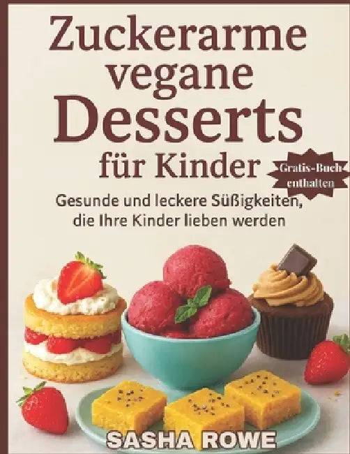 Zuckerarme vegane Desserts für Kinder: Gesunde und leckere Süßigkeiten, die Ihre Kinder lieben werden by Sasha Rowe