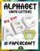 3D Papercraft Alphabet White Big Letters: 3D origami templates to cut out and assemble Paper decoration 6 Inch / 15 cm A-Z Letters DIY 3D big paper le by Klipapercraft