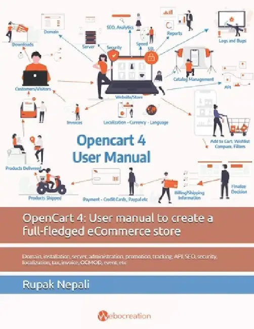 OpenCart 4: User manual to create a full-fledged eCommerce store: Domain, installation, server, administration, promotion, tracking, API, SEO, securit by Rupak Nepali