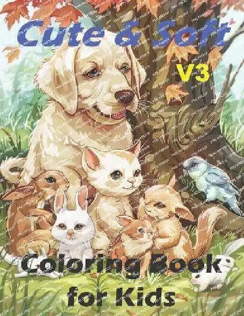 Cute and Soft V3: Kids Coloring Book: Easy and fun animal images and challenging ones to color. by Alan Finch