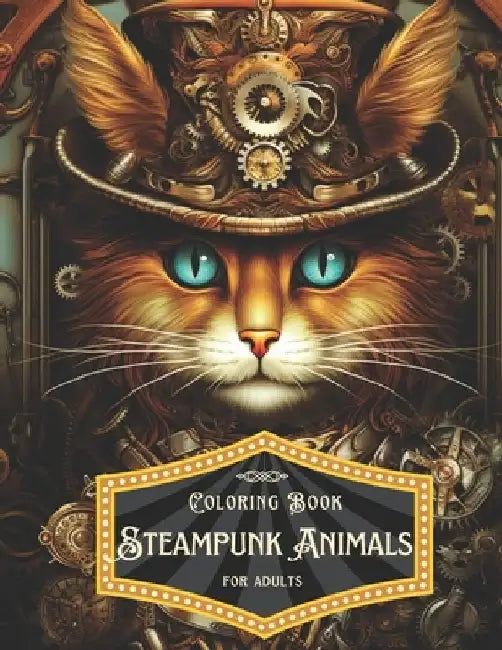 Steampunk Menagerie: Steampunk Animals Coloring Book for Adults Featuring Cats, Wolves, Racoons, Bears, Foxes, Eagles and More by Sandrine Froehle
