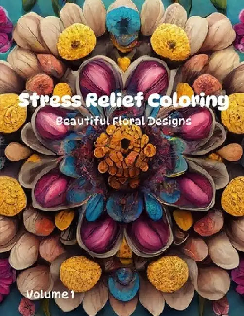 Stress Relief Coloring Book - Beautiful Floral Mandala Designs by Holden Melia