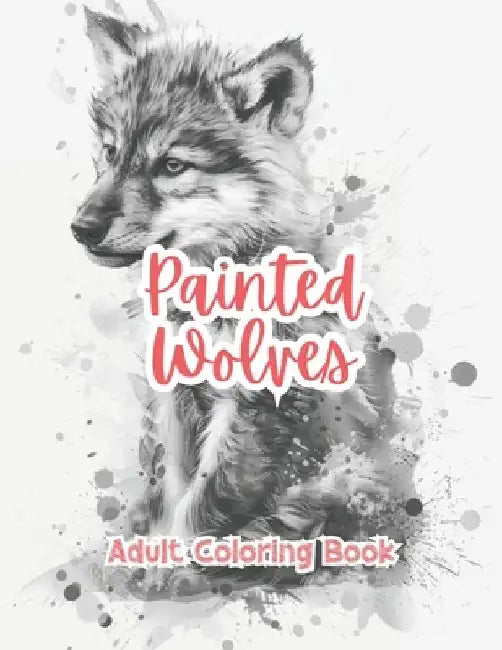 Painted Wolves Adult Coloring Book Grayscale Images By TaylorStonelyArt: Volume I by Taylor Stonely