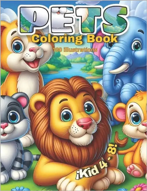 Pets: Pets coloring book, 100 animals to color by Reyes, Rafael