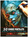 50 Zombie Portraits: Ultra-Real Grayscale Coloring Pages by Chuck Moberg
