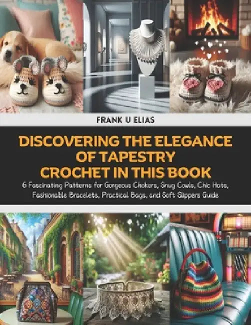 Discovering the Elegance of Tapestry Crochet in this Book: 6 Fascinating Patterns for Gorgeous Chokers, Snug Cowls, Chic Hats, Fashionable Bracelets, by Frank U. Elias
