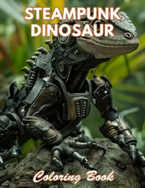 Steampunk Dinosaur Coloring Book: 100+ Coloring Pages for Relaxation and Stress Relief by Watson Nora