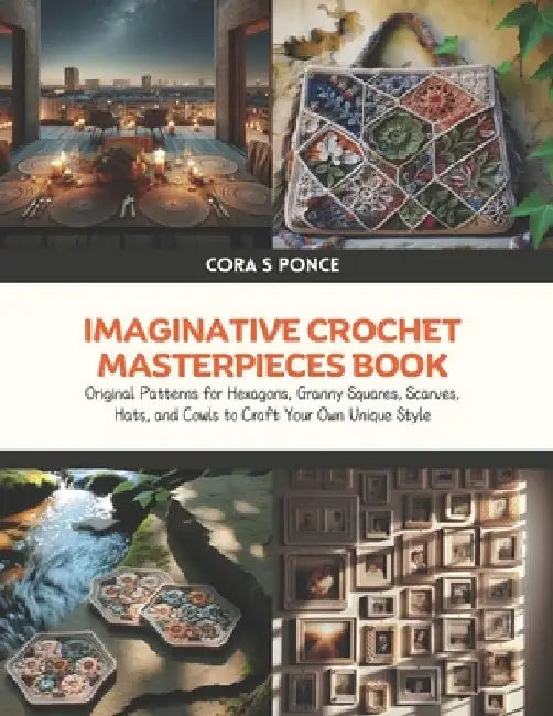 Imaginative Crochet Masterpieces Book: Original Patterns for Hexagons, Granny Squares, Scarves, Hats, and Cowls to Craft Your Own Unique Style by Cora S. Ponce