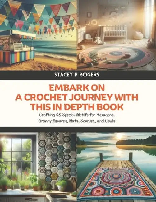 Embark on a Crochet Journey with this In Depth Book: Crafting 48 Special Motifs for Hexagons, Granny Squares, Hats, Scarves, and Cowls by Stacey P. Rogers