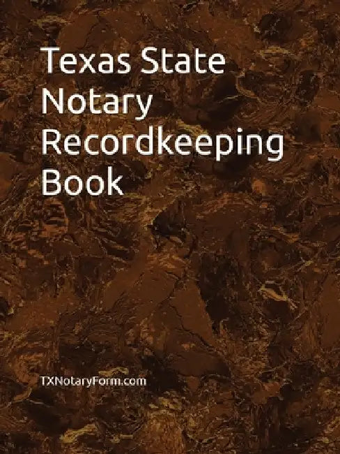 Texas State Notary Recordkeeping Book by Txnotaryform Com