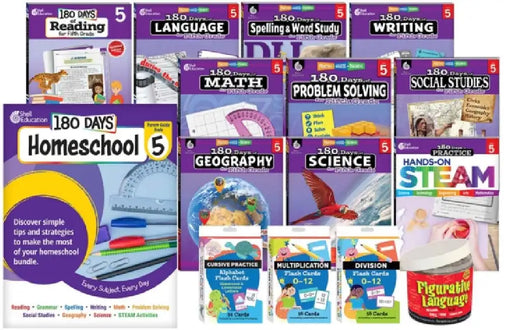 180 Days(tm) Homeschool Grade 5 Set: Every Subject, Every Day by Multiple Contributors