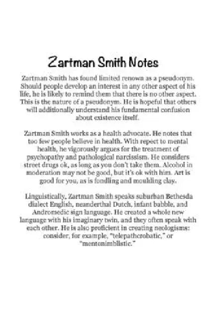 Sonorous Airs Seeking Pith: Poems by Zartman Smith