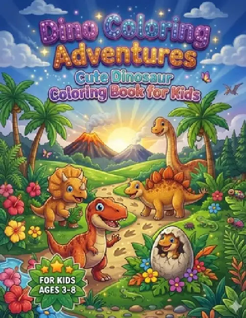 Dino Coloring Adventures: Cute Dinosaur Coloring Book for Kids by Emma Dreamweaver