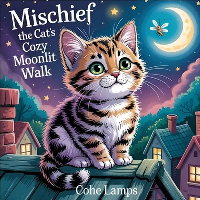 Mischief the cat's cozy Moonlit walk by Cohe Lamps