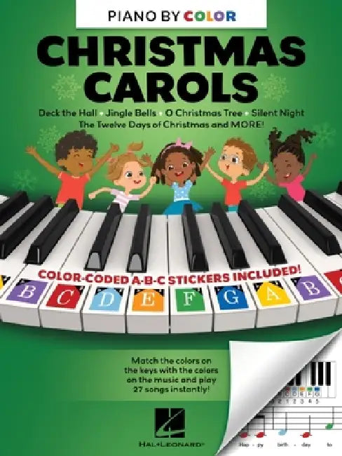 Piano-By-Color: Play Your Favorite Christmas Carols Instantly! - Color-Coded Key Stickers Included! by Hal Leonard Corp (COR)