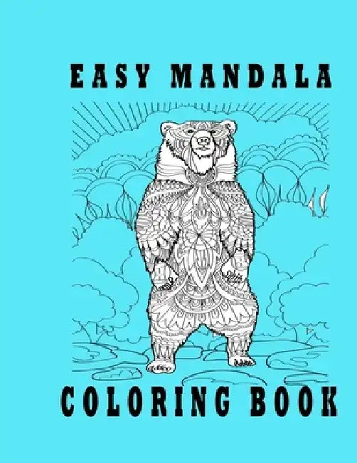 easy mandala coloring book: Relaxing animals Mandala Coloring Book for Adults by Oussama Zinaoui