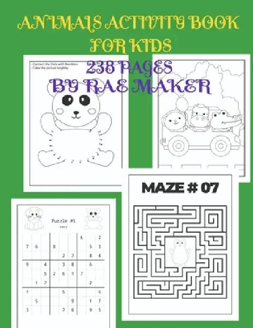 Animal Activity Book for Kids by Rae Maker