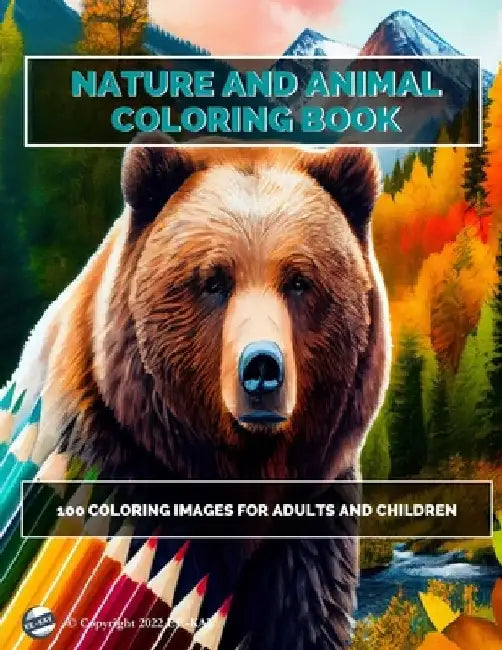 Coloring book for adults featuring animals and nature landscapes by Ee Kay