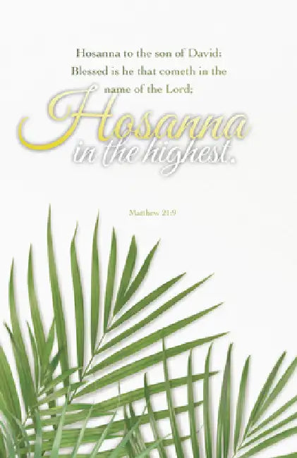 Palm Sunday Bulletin: Cometh in the Name (Package of 100): Matthew 21:9 (Kjv) by Broadman Church Supplies Staff