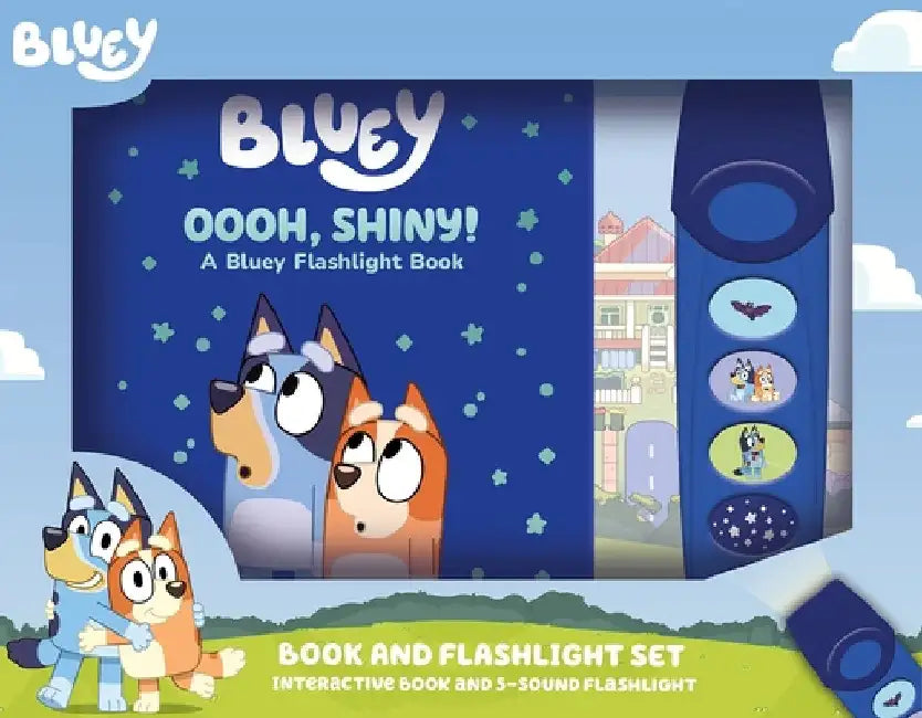Bluey: Oooh, Shiny! Book and 5-Sound Flashlight Set by PI Kids