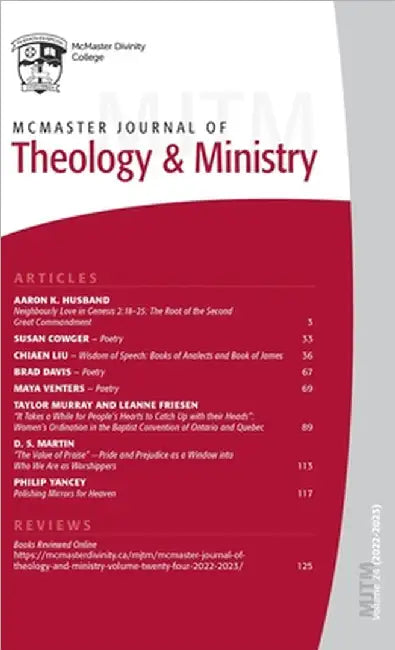 McMaster Journal of Theology and Ministry: Volume 24, 2022-2023 by John J. H. Lee