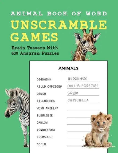 Animal Book of Word Unscramble Games: Brain Teasers With 600 Anagram Puzzles by Learn &. Fun