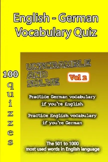 English - German Vocabulary Quiz - Match the Words - Volume 2 by Helloword