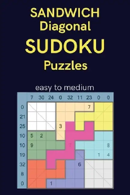 Sandwich Diagonal Sudoku Puzzles Easy to Medium by V. Puzzgen