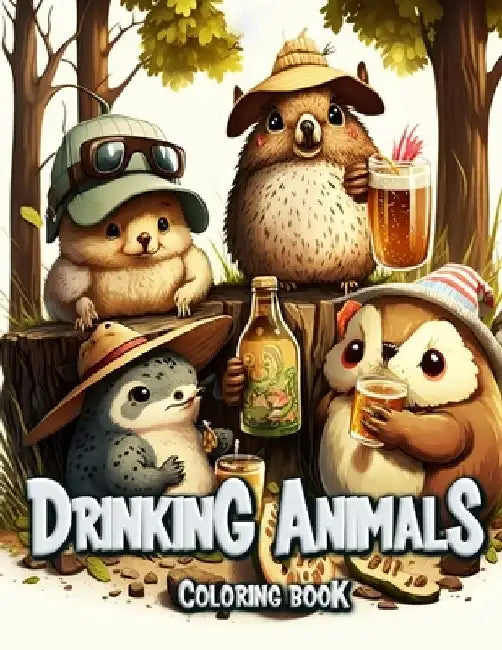 Drinking Animals Coloring Book: Adorable Animals Sipping Their Favorite Drinks by Laura Seidel